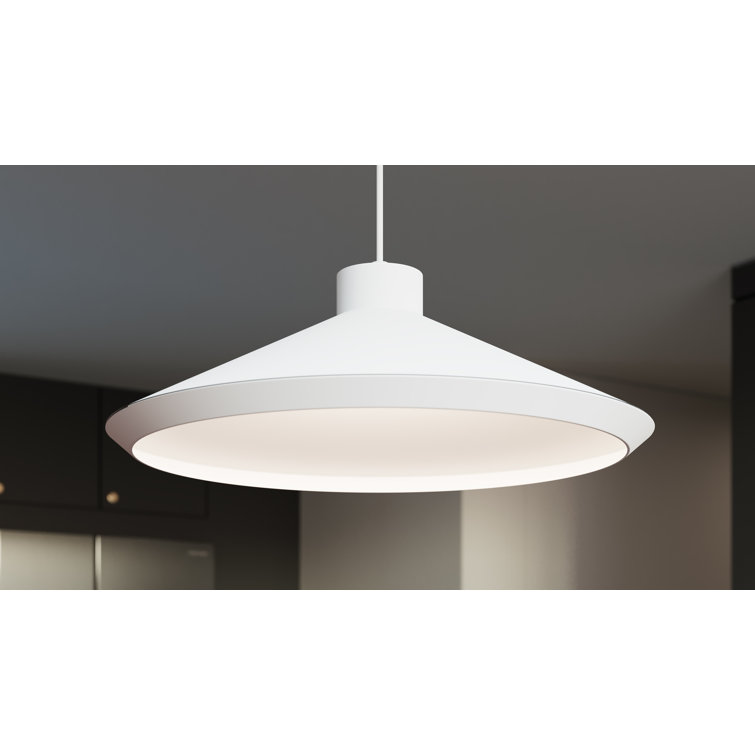 Koma 22" Satin White Aluminum LED Pendant Light