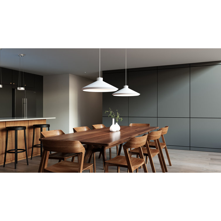 Koma 22" Satin White Aluminum LED Pendant Light