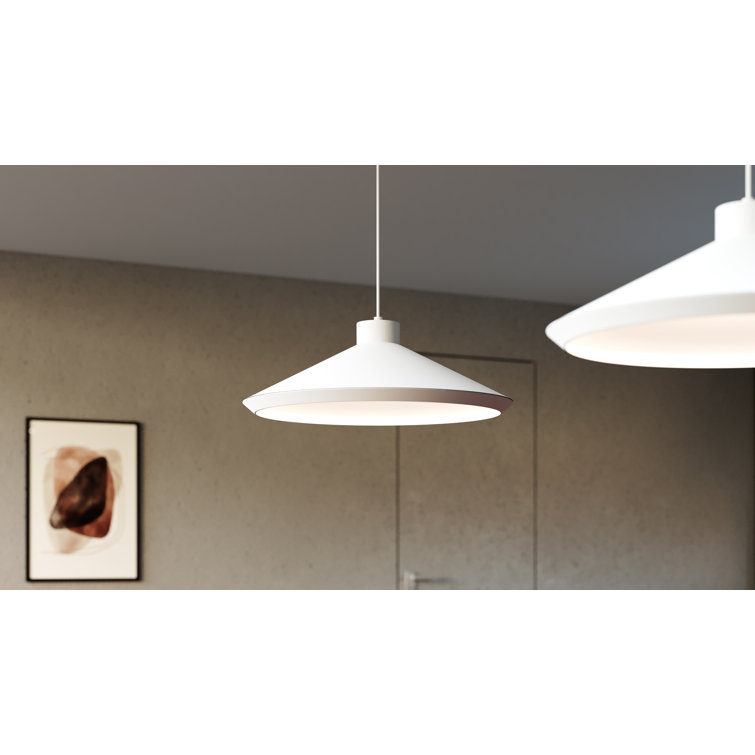 Koma 22" Satin White Aluminum LED Pendant Light