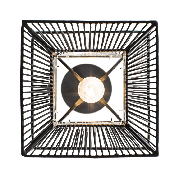 Arcade Mini Pendant Light with Faceted Crystal in Carbon Black