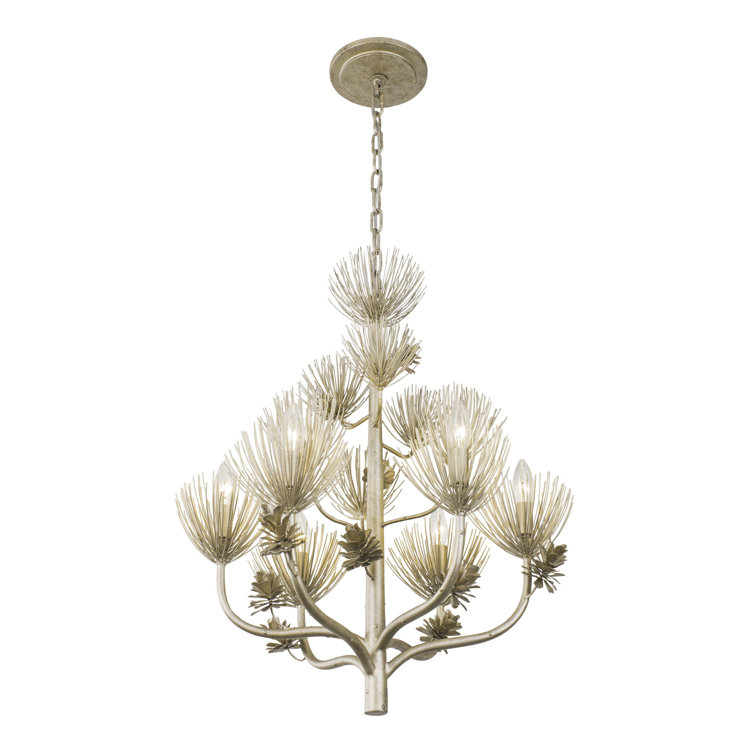 Zen Gold 24" Recycled Steel Tiered Chandelier
