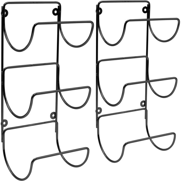 Matte Black Iron Wall Mounted 6-Bar Towel Rack Set