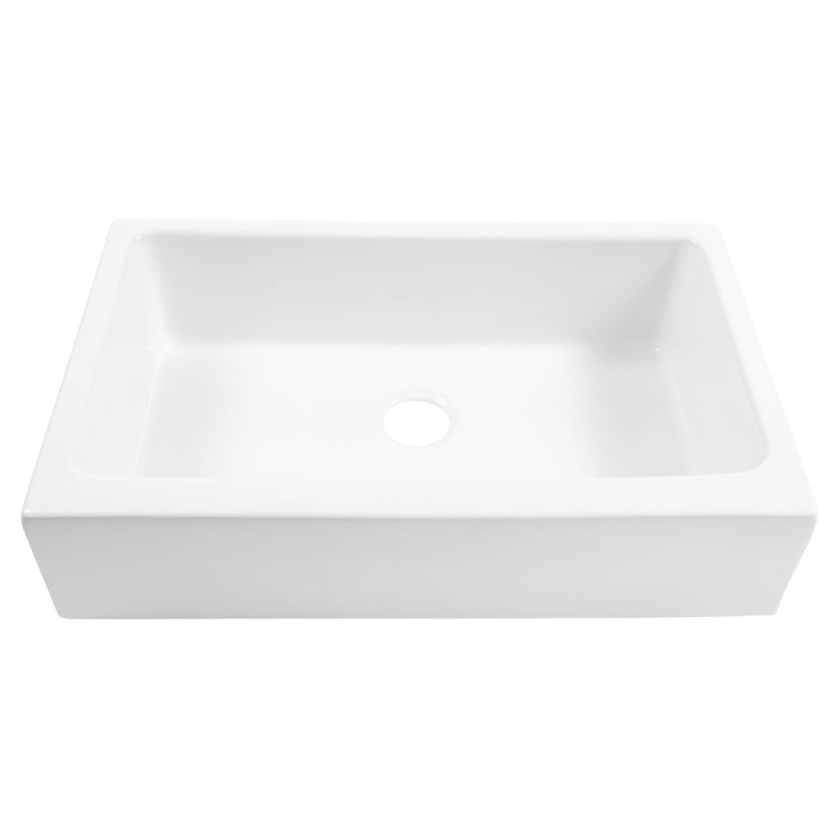 Grace 34" Crisp White Fireclay Farmhouse Kitchen Sink