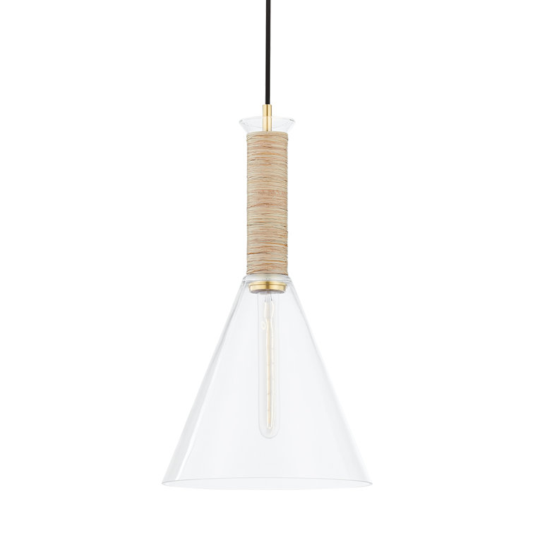 Aged Brass and Clear Glass Mini Pendant Light