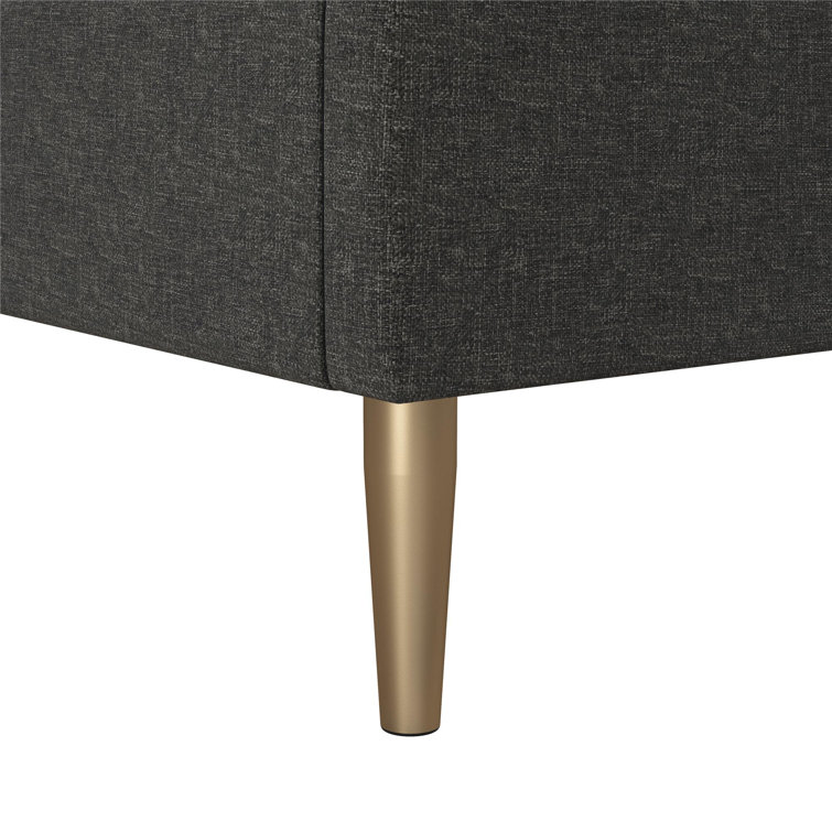 Serene Luxe King-Size Dark Gray Linen Upholstered Bed with Tufted Headboard