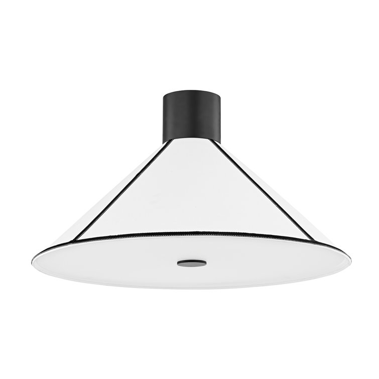 Forrest Soft Black Linen Shade 2-Light Semi Flush Mount