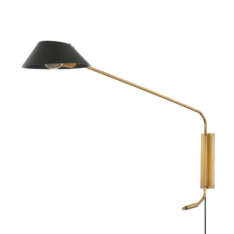 Sacramento Patina Brass & Soft Black Dimmable Plug-In Sconce