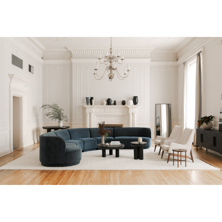 Rocca Contemporary Black Round Metal & Wood Side Table