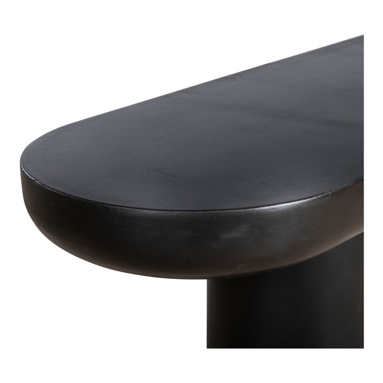 Rocca 68'' Black Cement and Metal Contemporary Bench