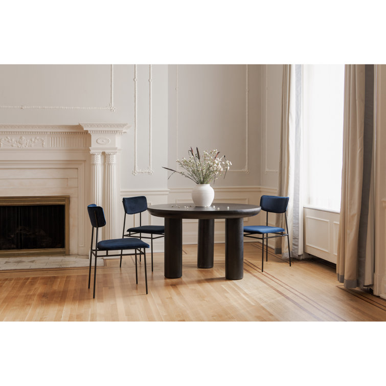 Rocca Black Round 51" Industrial Wood Dining Table