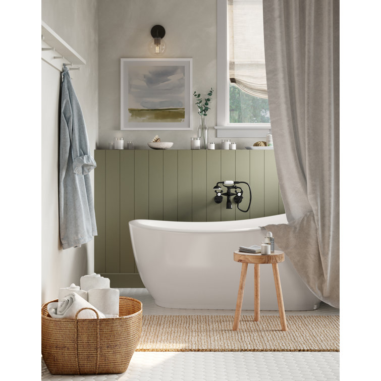 71'' White Acrylic Freestanding Soaking Bathtub