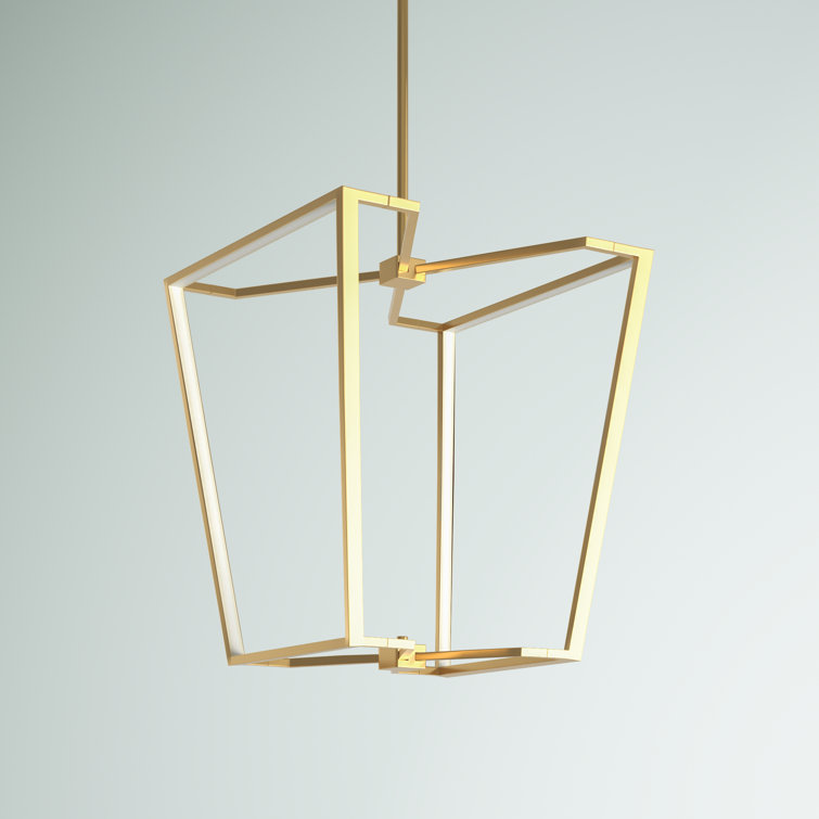 Modern Black Brass 20'' Drum LED Chandelier with Ambient Lighting