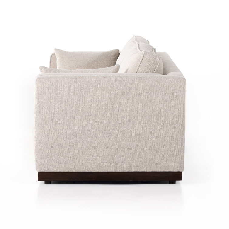 Nova Taupe 108" Fabric Sofa with Removable Cushions