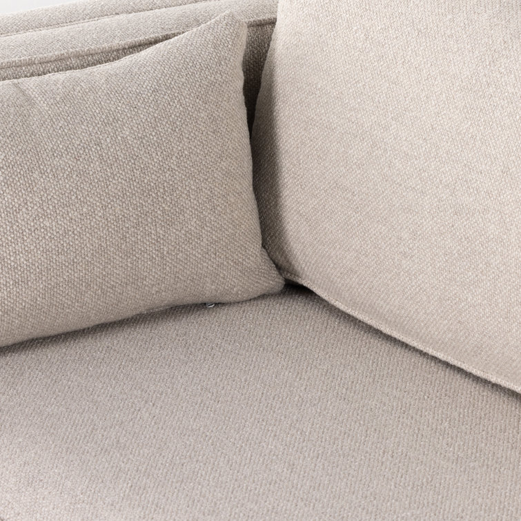 Nova Taupe 108" Fabric Sofa with Removable Cushions