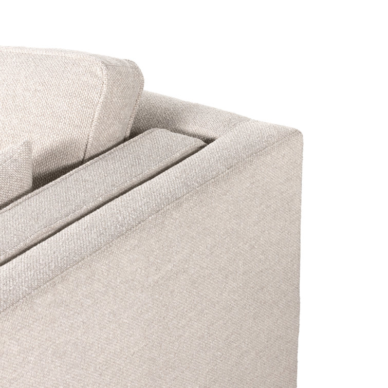 Nova Taupe 108" Fabric Sofa with Removable Cushions