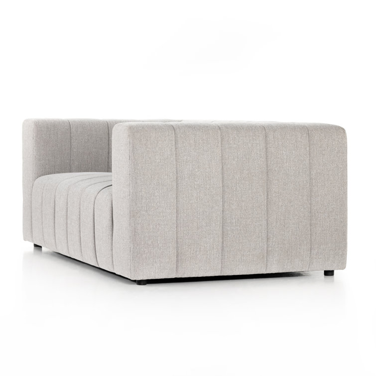 Langham 71'' Gray Tufted Linen Sofa with Wood Frame