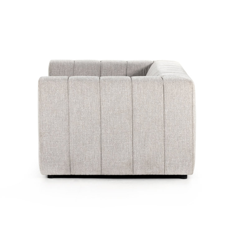 Langham 71'' Gray Tufted Linen Sofa with Wood Frame