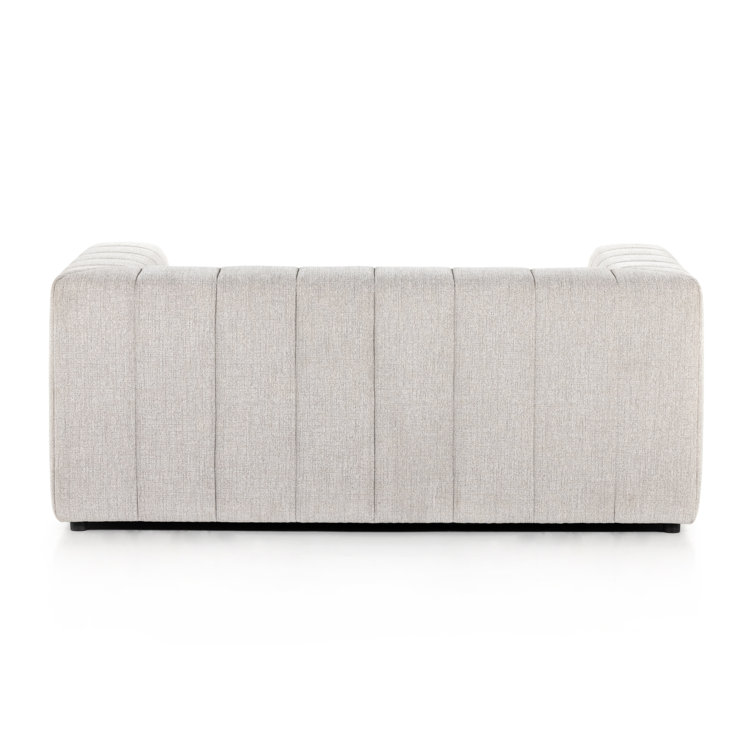 Langham 71'' Gray Tufted Linen Sofa with Wood Frame