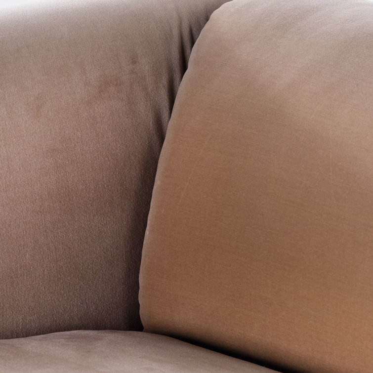 Surrey Taupe Velvet Stationary Sofa with Parawood Base