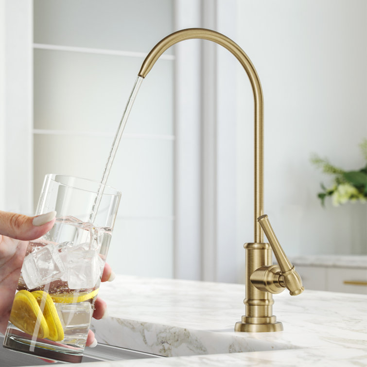 Allyn Brushed Gold 9-12" Hi Arc Stainless Steel Water Faucet