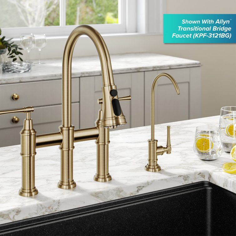 Allyn Brushed Gold 9-12" Hi Arc Stainless Steel Water Faucet