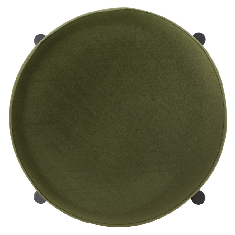 Forest Green Velvet and Black Metal Counter Stool