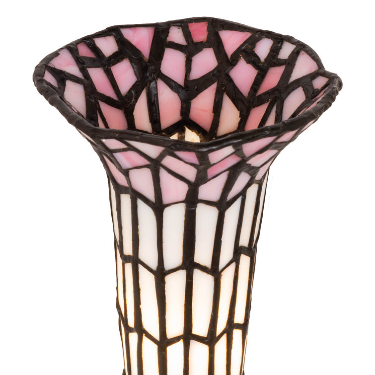 Mahogany Bronze Victorian Pendant Light with Stained Glass Shade