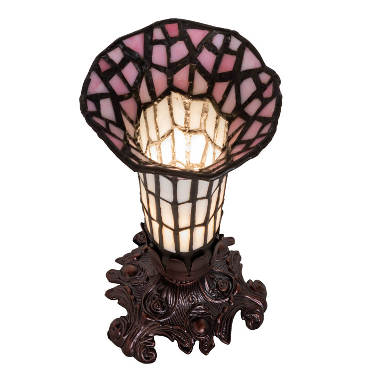 Mahogany Bronze Victorian Pendant Light with Stained Glass Shade