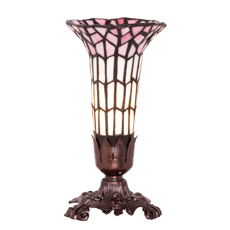 Mahogany Bronze Victorian Pendant Light with Stained Glass Shade