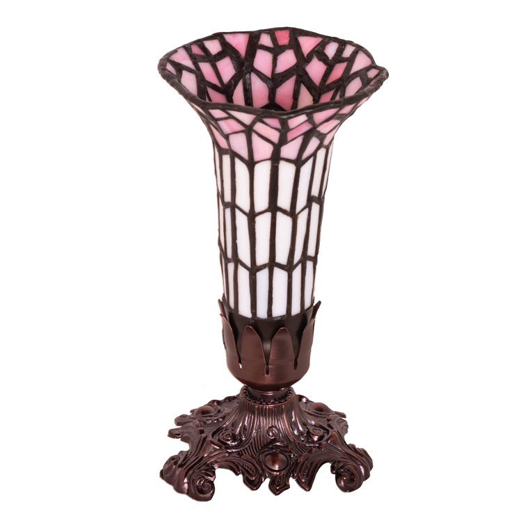Mahogany Bronze Victorian Pendant Light with Stained Glass Shade