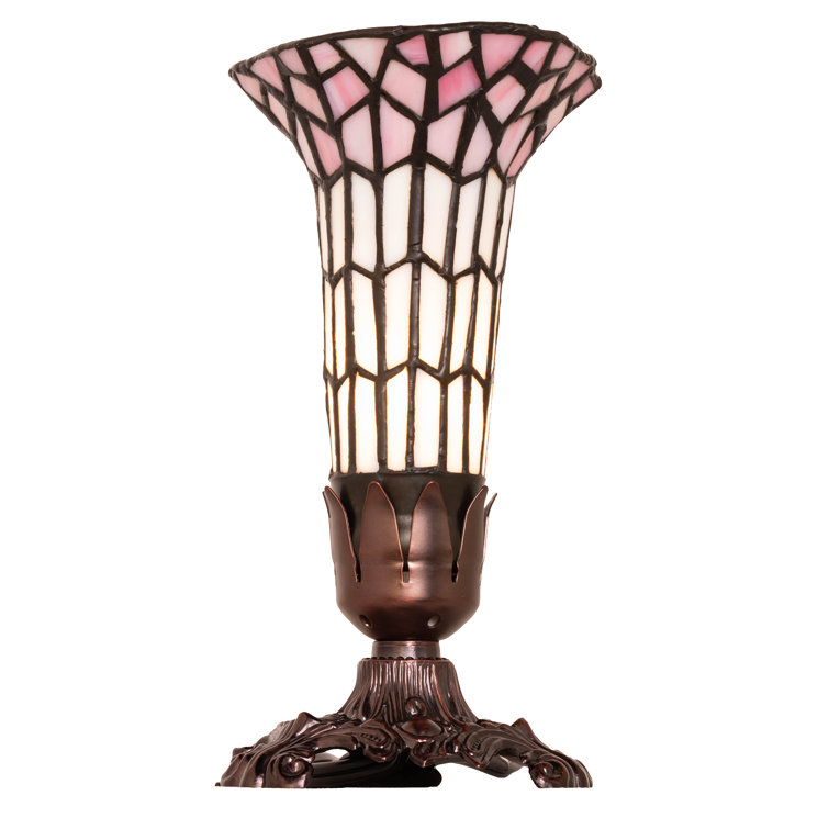 Mahogany Bronze Victorian Pendant Light with Stained Glass Shade