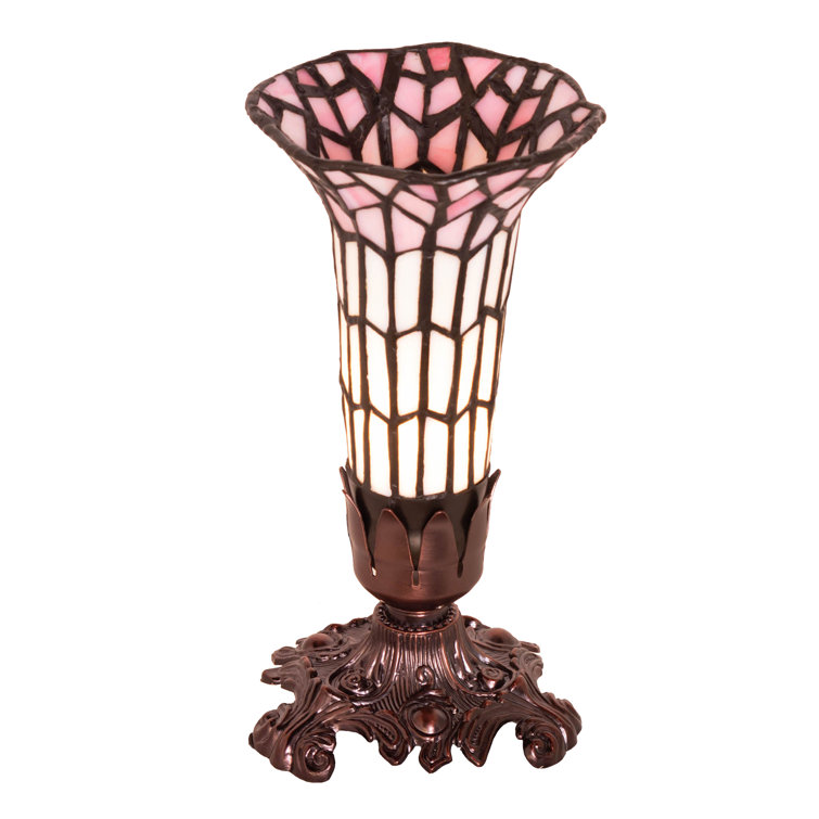 Mahogany Bronze Victorian Pendant Light with Stained Glass Shade