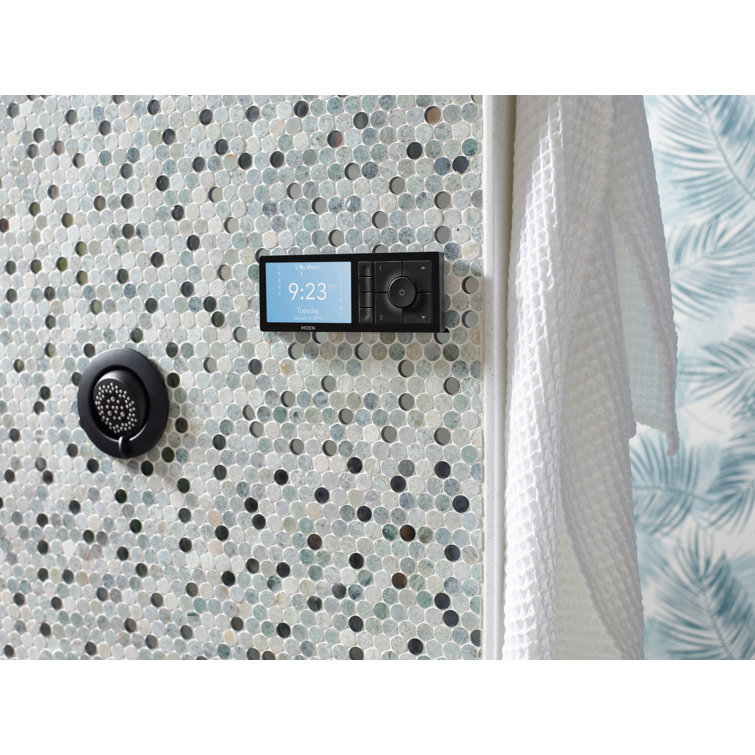 Matte Black Wall-Mounted Digital Shower Controller