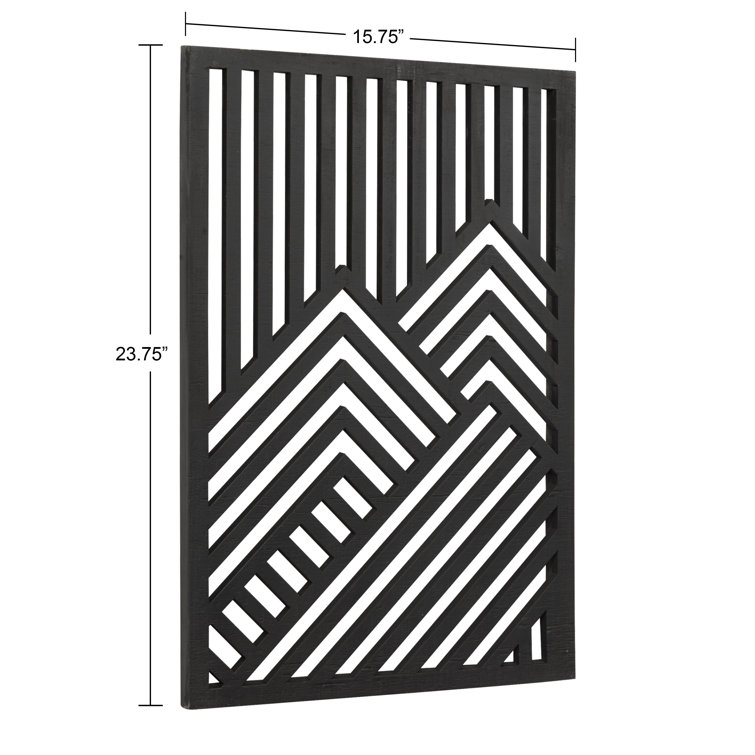 Black and Gray Modern Wood 2-Piece Wall Art Set