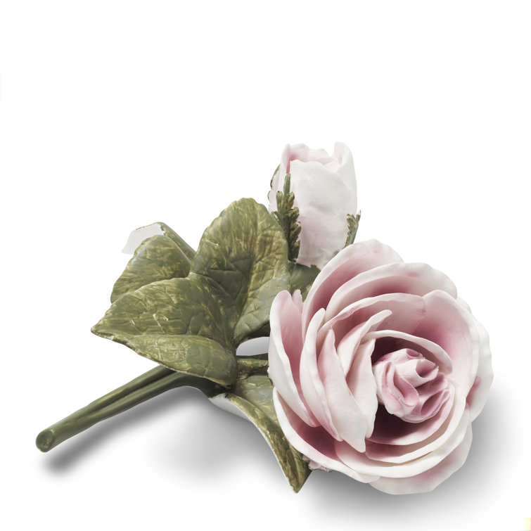 Handmade Dusty Pink Porcelain Rose Sculpture