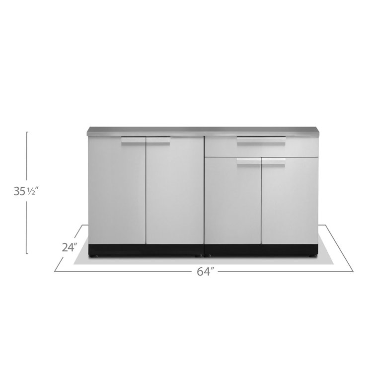 Stainless Steel 2-Piece Outdoor Kitchen Cabinet Set