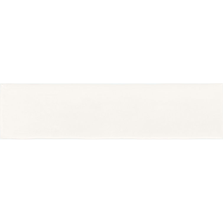 Spirit White Glazed Ceramic Rectangular Wall Tile