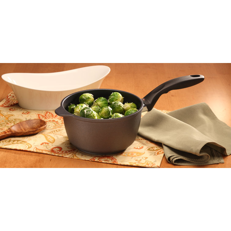 2.2 Quart Non-Stick Black Aluminum Sauce Pan with Lid