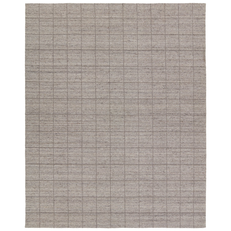 Oxford Gray Handwoven Wool and Cotton 10' x 14' Rug