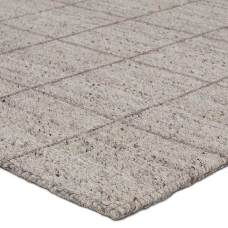 Oxford Gray Handwoven Wool and Cotton 10' x 14' Rug