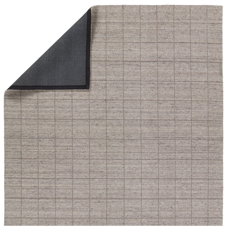 Oxford Gray Handwoven Wool and Cotton 10' x 14' Rug