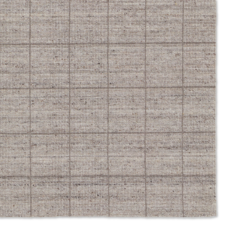 Oxford Gray Handwoven Wool and Cotton 10' x 14' Rug