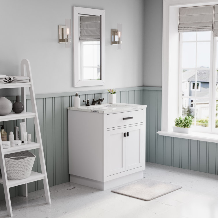 Hartford 30'' White Single Sink Vanity with Marble Top