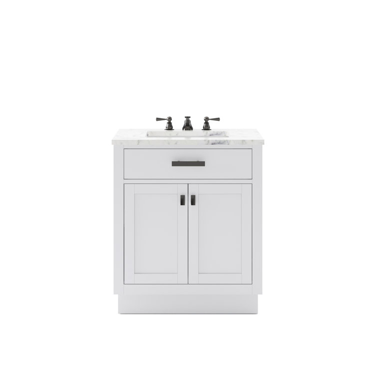 Hartford 30'' White Single Sink Vanity with Marble Top