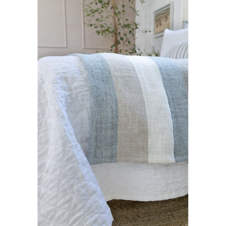 Queen Knitted Beige Cotton Throw Blanket