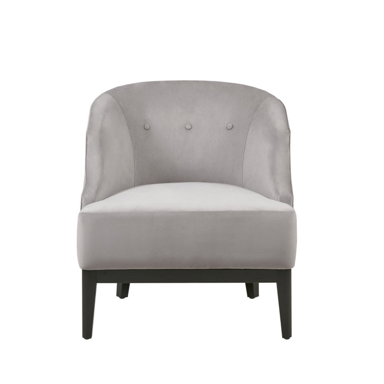 Elegant Black Velvet Tufted Accent Chair with Manufactured Wood Base