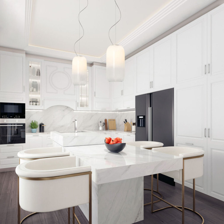 Chrome and White Handblown Glass Mini LED Pendant Light