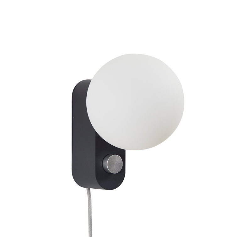 Charcoal Black Aluminum Table Lamp with Sphere IV LED Bulb