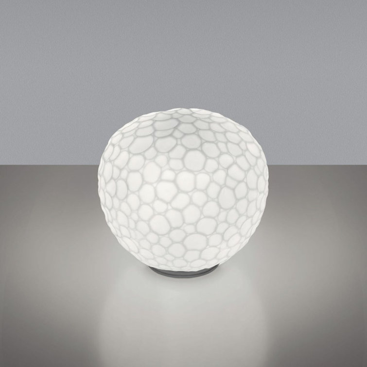 Meteorite 13.75'' White Hand-Blown Glass Table Lamp