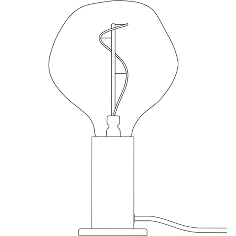 Walnut and Brass Minimalist Table Lamp with LED Bulb